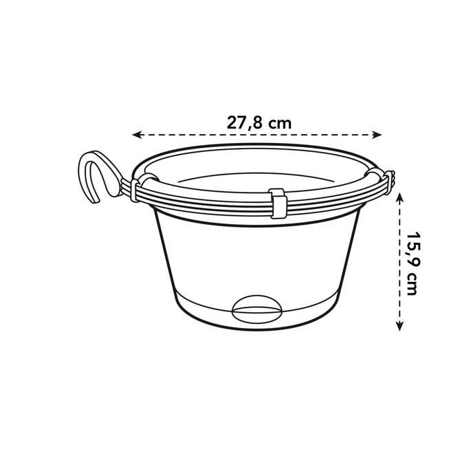 green basics hanging basket 28cm living black